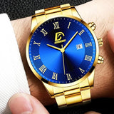 Fashion Mens Gold Stainless Steel Watches Luxury Minimalist Quartz Wrist Watch