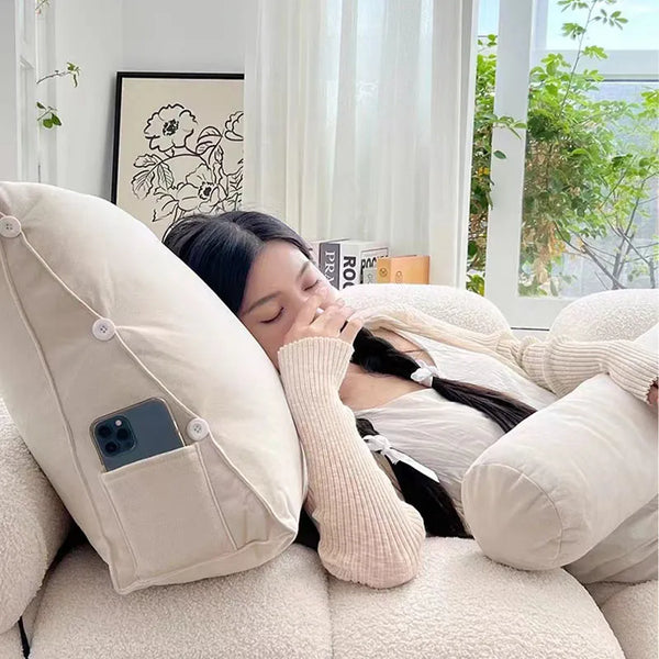 Triangle Pillow with Adjustable headrest pillows for bedroom living room Reading Back Supporter Detachable sofa cusion