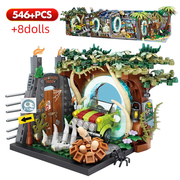 546PCS City Mini Jurassic Space Travel House Building Blocks Educational Architecture Figures Bricks Toys for Children Gift