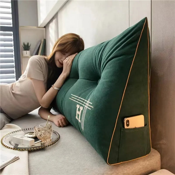 Triangle Cushion Fashion Large  Headrest Pillow Backrest Sleeping Reading support Pillow for Decorative Pillows for Bed Sofa 쿠션