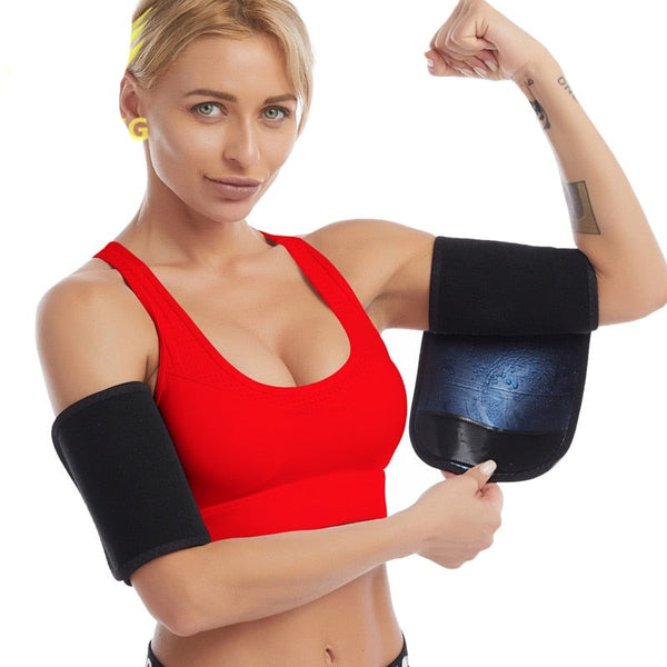 1 Pair Sweat Arm Trimmer Belt Women Neoprene Sauna Sweat Wrap with Pocket Body Shaper Hand Cincher Weight Loss Slimming