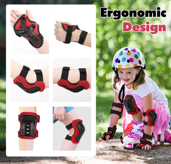 6 in 1 Skating Cycling Roller Skating Protection Set Kids Knee Elbow Wrist Protective Pads Sport Protective Gear