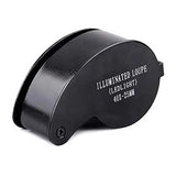 40X Illuminated Pocket Magnifying Glass Folding Jewelers Loupe with LED Light