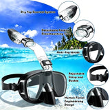 Foldable Anti Fog Snorkel Mask Set with Dry Top System for Swimming and Diving