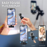 K60 Wireless Lavalier Microphone Mini Clip On Recording Mic for iPhone Android Laptop Live Streaming Gaming