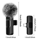 K60 Wireless Lavalier Microphone Mini Clip On Recording Mic for iPhone Android Laptop Live Streaming Gaming