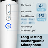 Wireless Karaoke Microphone with Receiver for Compatible Vehicle Entertainment Systems