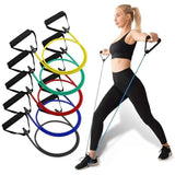 120CM Level 5 Resistance Exercise Bands With Handles For Strength Training