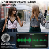 K60 Wireless Lavalier Microphone Mini Clip On Recording Mic for iPhone Android Laptop Live Streaming Gaming